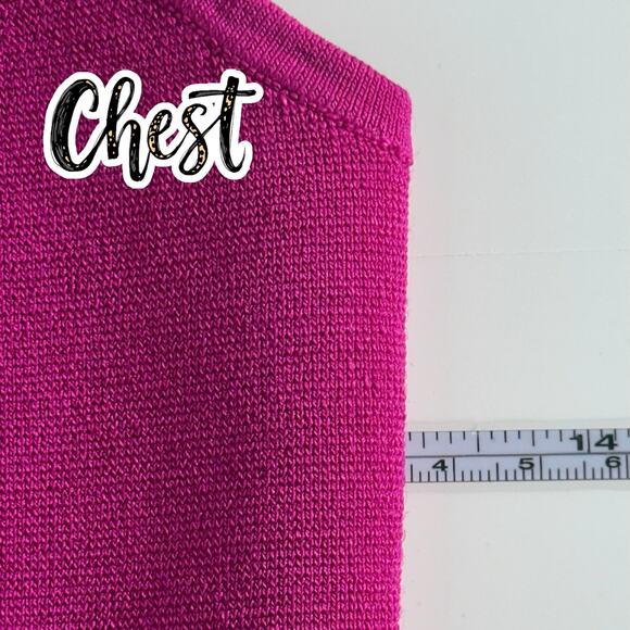 Express Women's Body Contour Crop Tank Top Size Medium Hot Pink Sweetheart Neck - Picture 5 of 6